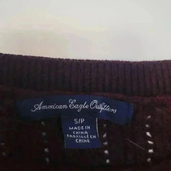 American Eagle Cableknit Purple Sweater - Picture 2 of 3